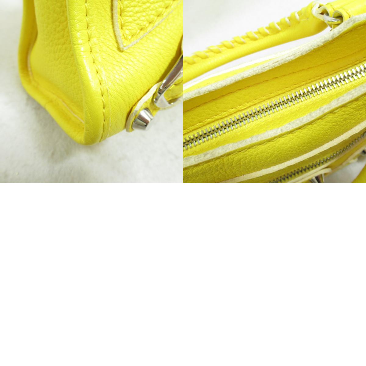BALENCIAGA Classic Mini City Shoulder Bag Shoulder Bag Leather  Yellow  300295