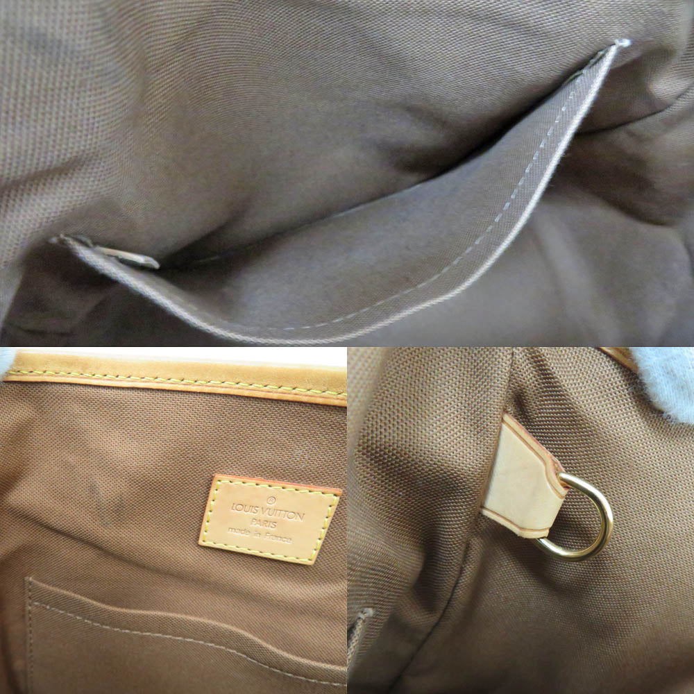 Louis Vuitton M51156 Monogram Handbag Brown Leather