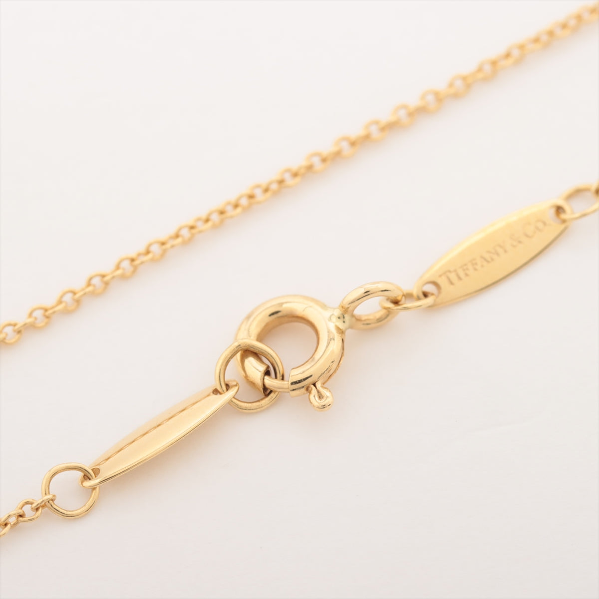 Tiffany Bazaar 1P diamond necklace 750 (YG) 1.8g diameter about 4.35mm