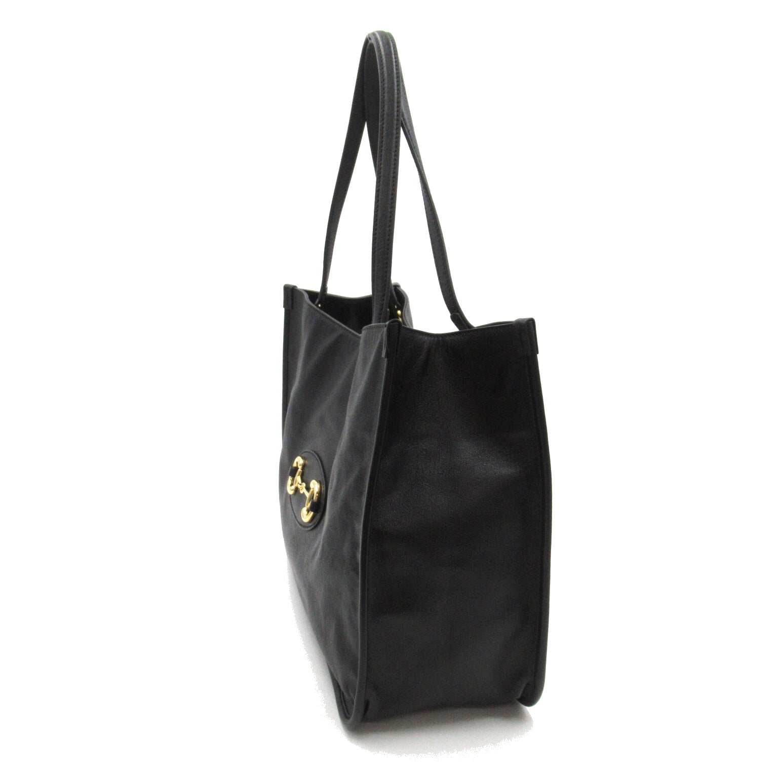 Gucci Horse-Bit Tote Bag Toast Bag Leather  Black 623694