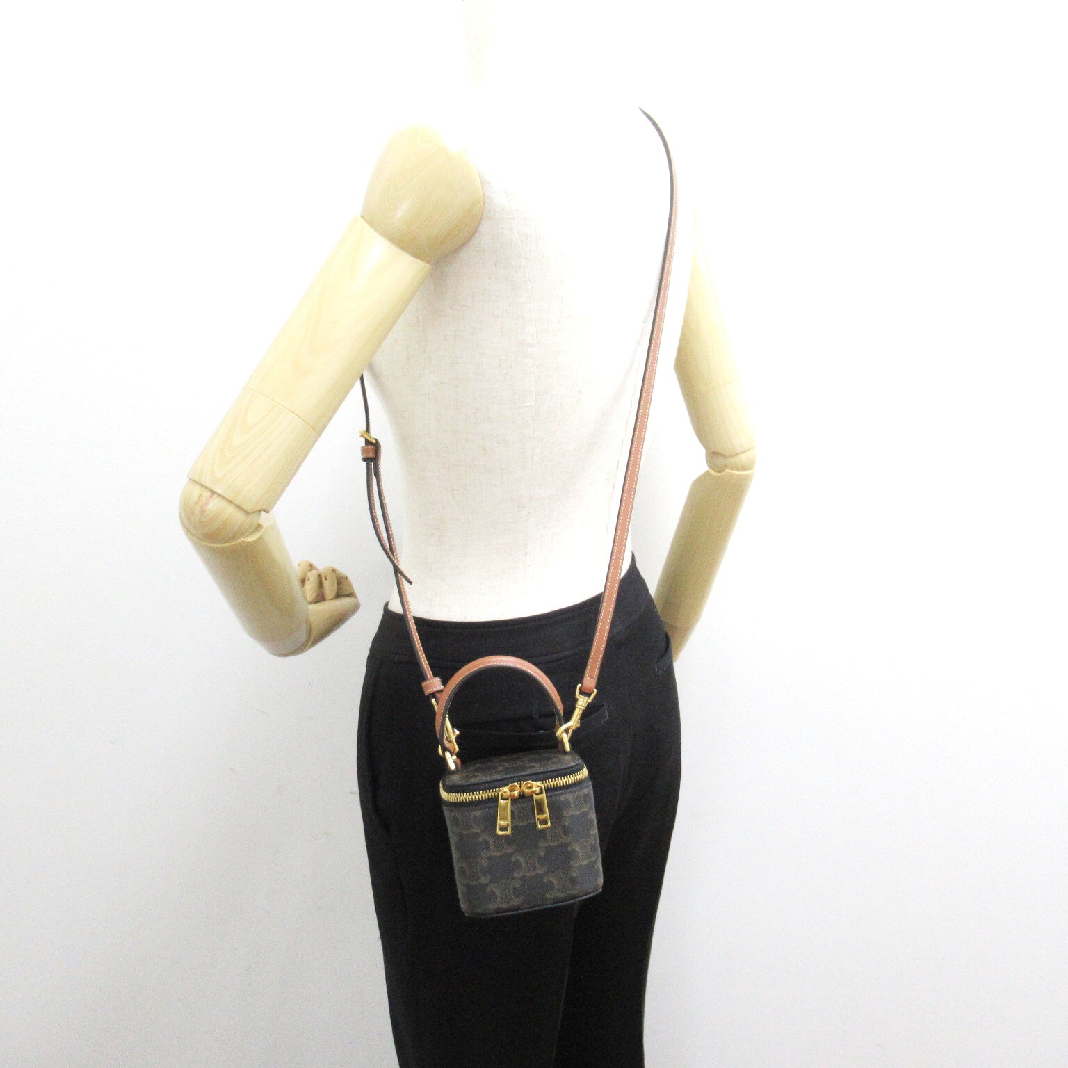 Celine Celine Vanity Shoulder Bag 2w Shoulder Bag PVC Coated Linen  Brown Box