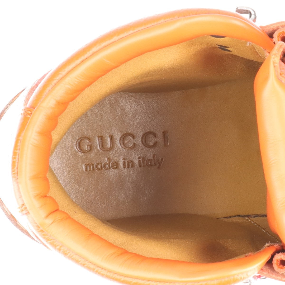 Gucci x  Face GG Supreme Canvas x Leather Short Boots US8 Mens Brown x Orange 679914