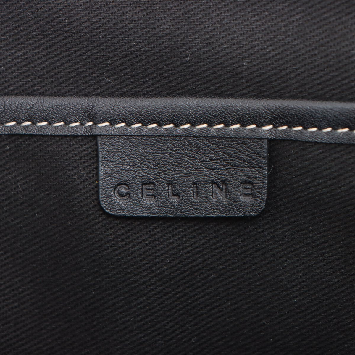 Celine Macadam Canvas  Leather Handbag Grey × Black