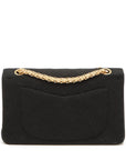 Chanel Matrasse Cotton Double Flap Double Chain Bag Black Gold  0st