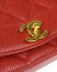 Chanel 1994-1996 Small Diana Chain Shoulder Bag Red Caviar