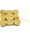 Chanel Stone Brooch Pin Gold 97A