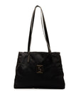 Fendi FF Logo G  Handbag 15321 Black Nylon Leather  Fendi