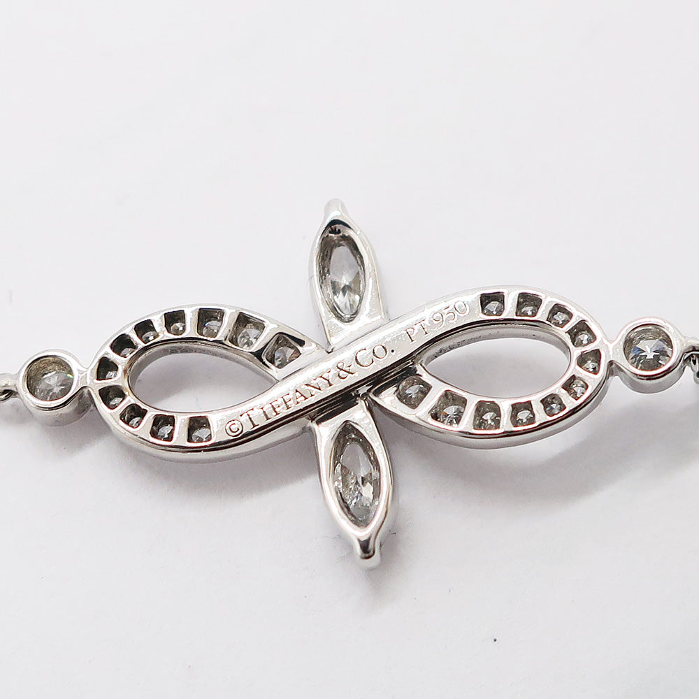 TIFFANY Tiffany Victoria Bowie Bracelet Pt950 16cm About 2.8g Platinum Jewelry Diamond