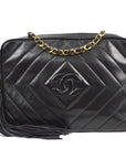Chanel 1991-1994 Diamond Stitch Camera Bag Small Black Lambskin