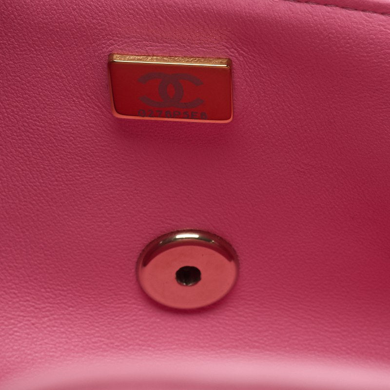 CHANEL Mini Matrasse Coco Handle 2WAY Handbag Pink