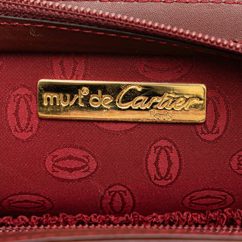 Cartier Musterline Backpack Clutch Bordeaux Wine Red Leather  Cartier