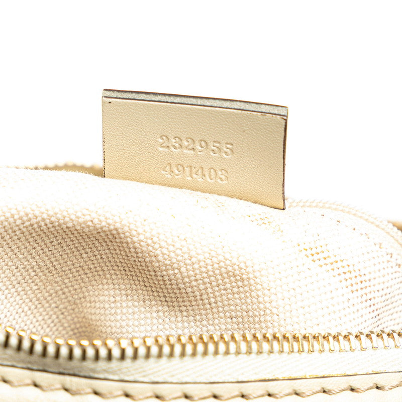 Gucci GG Canvas Suki One-Shoulder Handbag 232955 Beige White Canvas Leather  Gucci