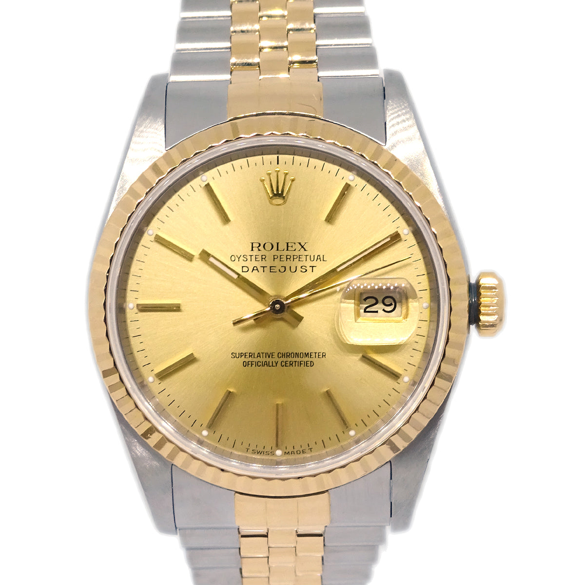 Rolex Oyster Perpetual Datejust 36mm Ref.16233 Watch 18KYG SS