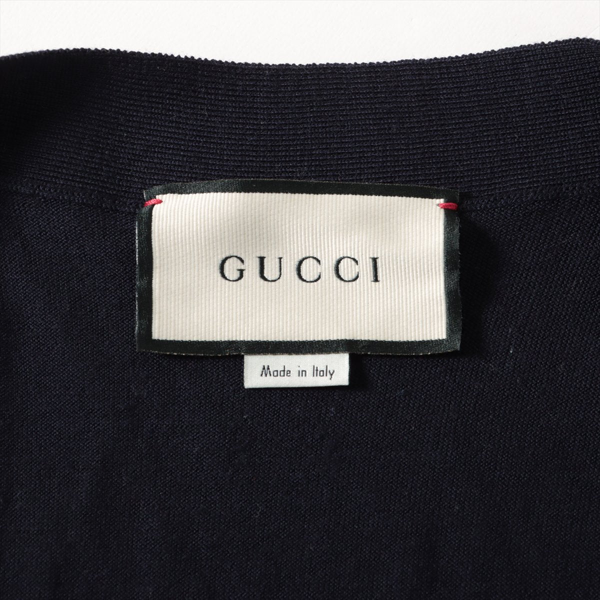 Gucci Interlocg G 羊毛 x 尼龍開襟衫 XS 海軍藍 576901