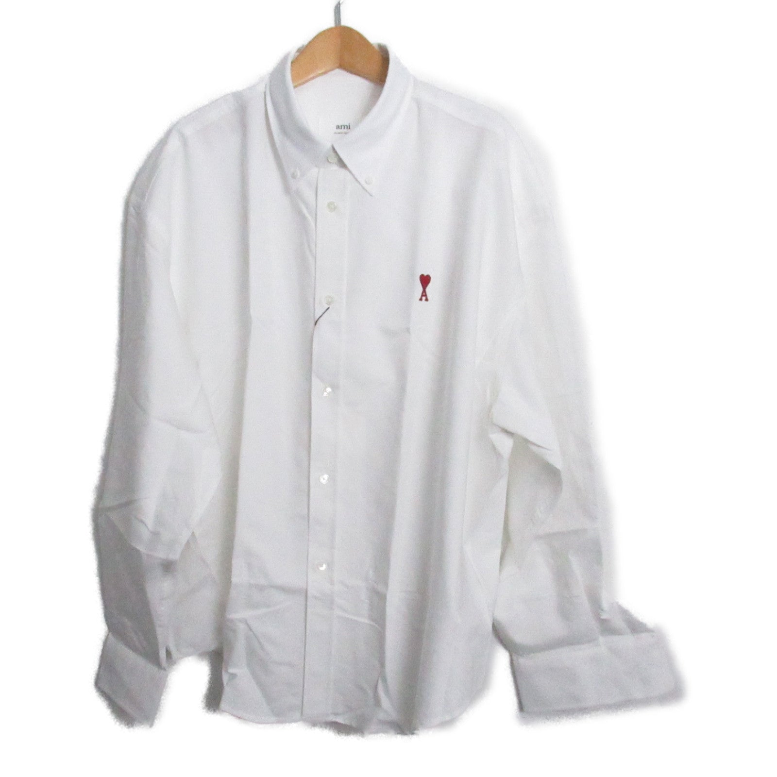 AMI AMI Boxing Fit  Long-Handed   Tops Cotton  White BFUSH130.CO0031168L