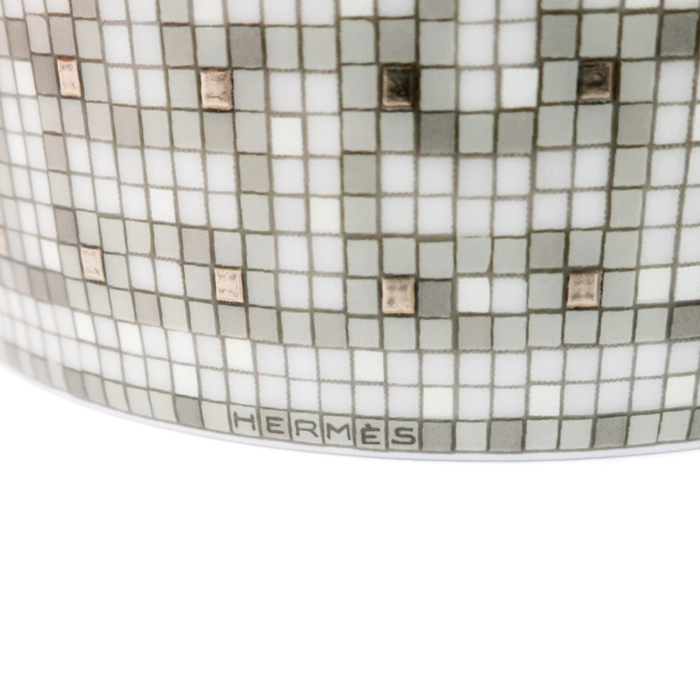 Hermes Mag Cup Mosaic Grey White Ceramic Small Other New Unused]  Mosaic Gr White Ceramic