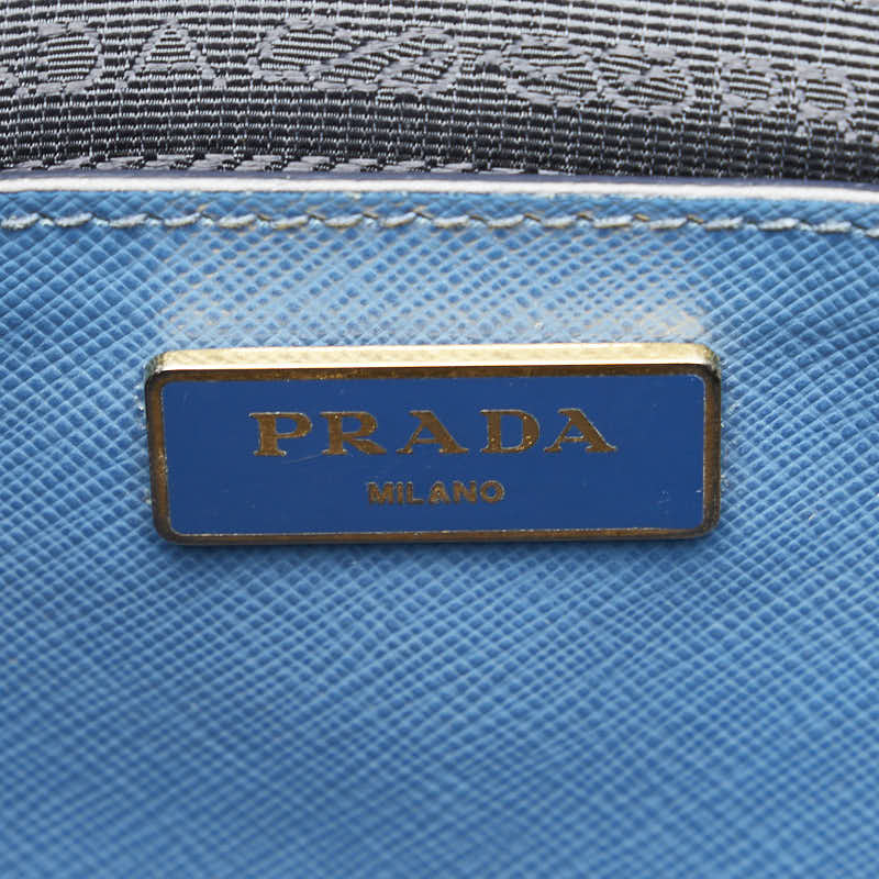 Prada Saffiano Triangle Logo  Handbag Shoulder Bag 2WAY BN2608 Blue G   PRADA