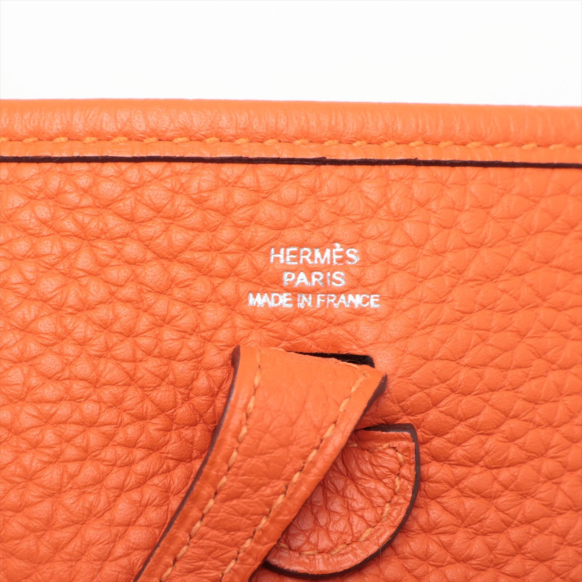 Hermes Evelyn TPM clemence Orange Silver G   H2004