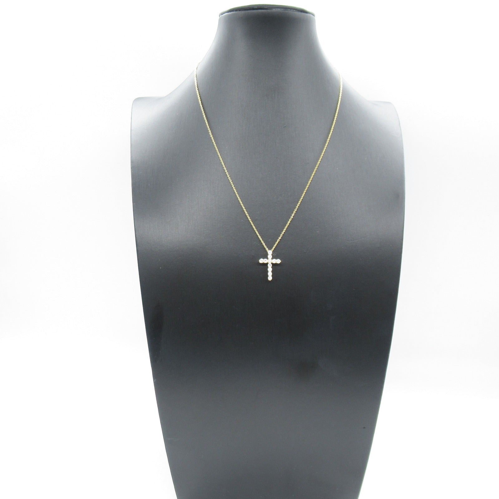 TIFFANY&amp;CO Small Cross Diamond Necklace K18 (Yellow G) Diamond  Clearance