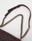 Chanel Boy Chanel Leather X Chain Shoulder Bag Bordeaux X Brown G  18th