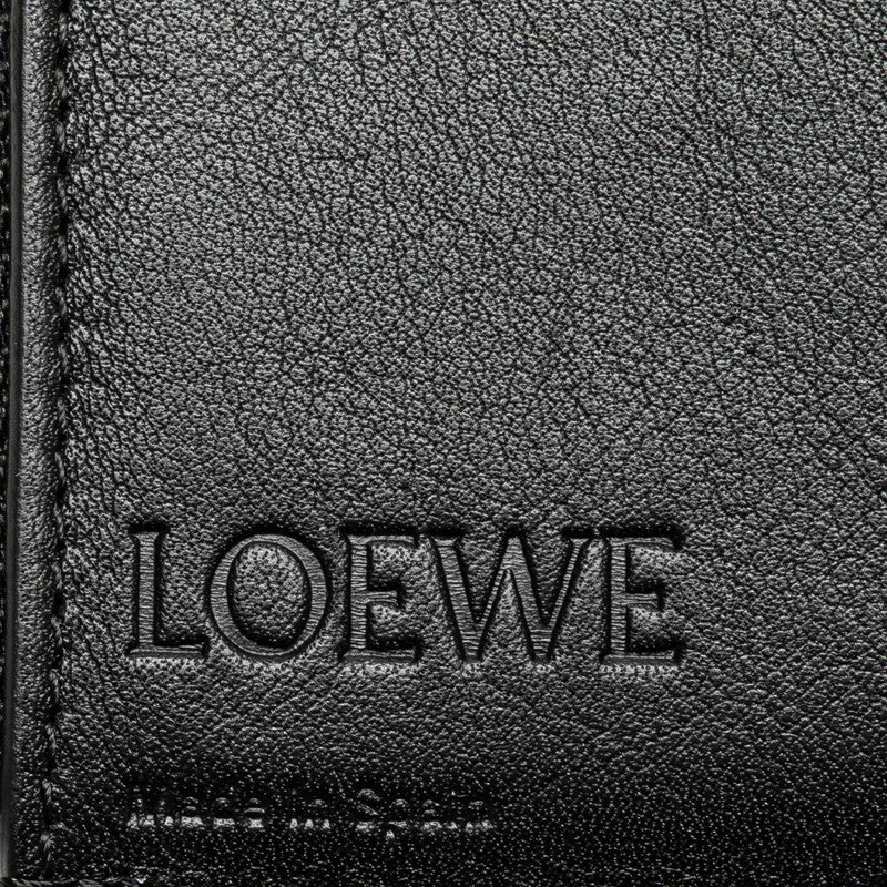Double fed wallet compact wallet black leather  LOEWE,