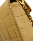 Chanel 2001-2003 Beige Lambskin East West Choco Bar Chain Shoulder Bag