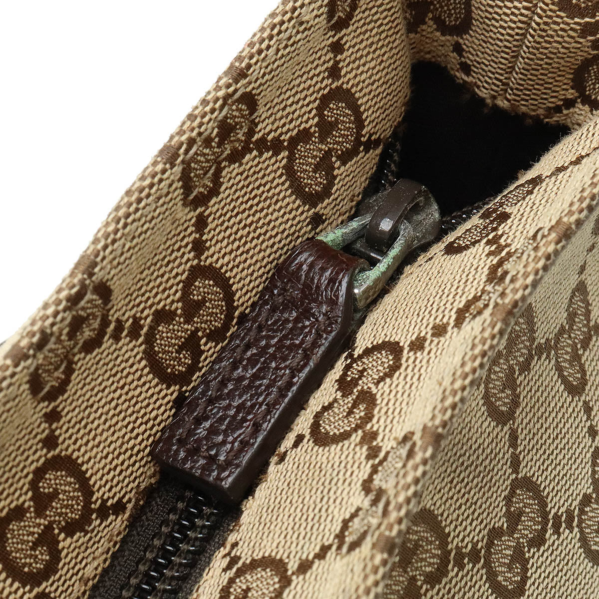 Gucci Gucci GG Fabric Sine Webline Shell Line Shell Bag Leather Carquibbean Dark Brown Tea 189751 Shell Blumin