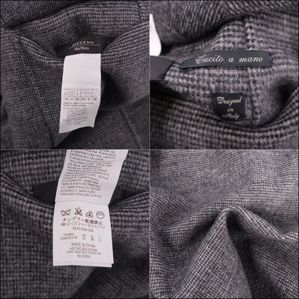 Max Mara Weekend Coat Long Coat Cucito a mano Double Face Wool  JI38 USA4 GB6 (M equivalent) Gr  Cucito a mano Cucito Amano Double Face Wool Ladies JI38 USA4 GB6