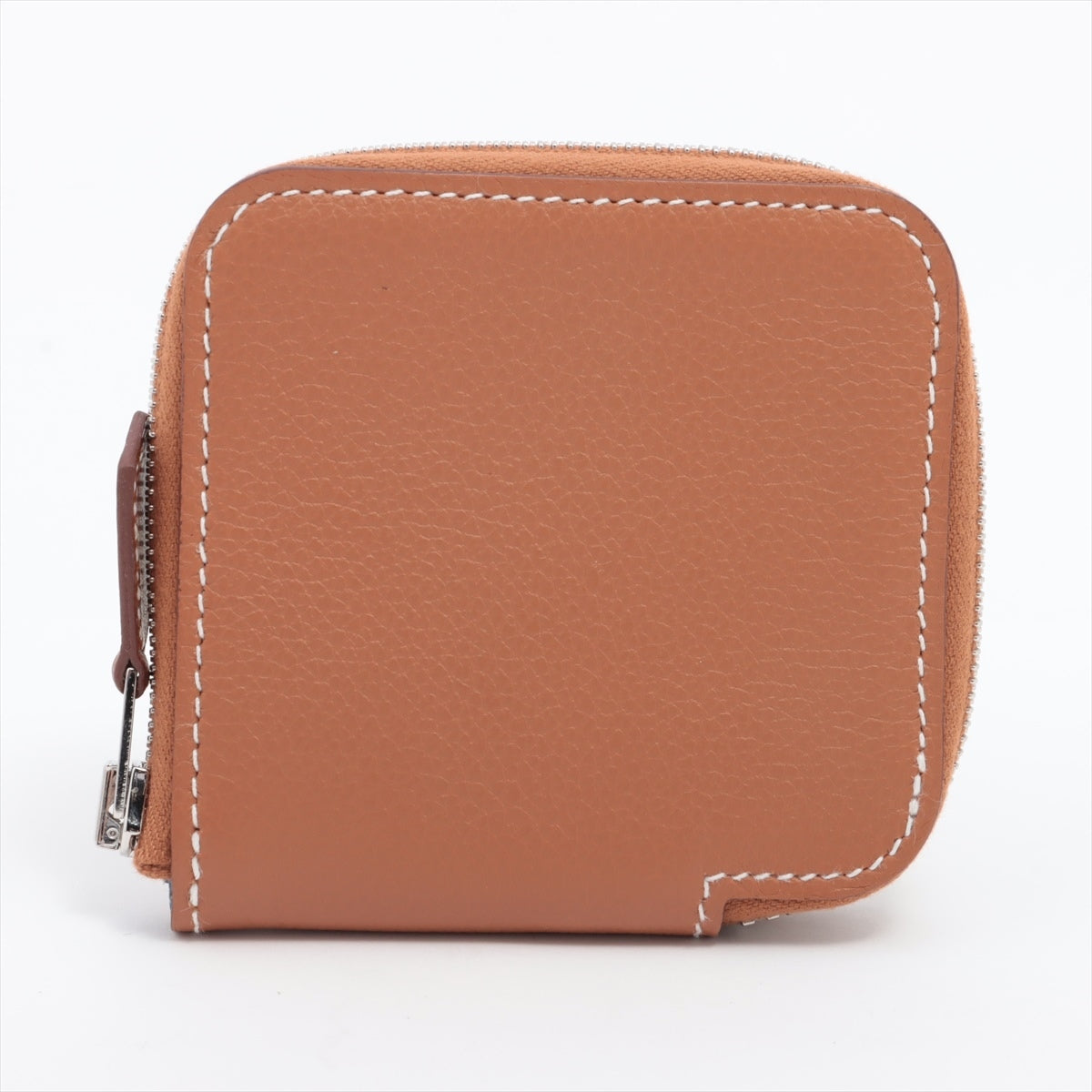 Hermes Gold Compact Coin Case Brown Silver