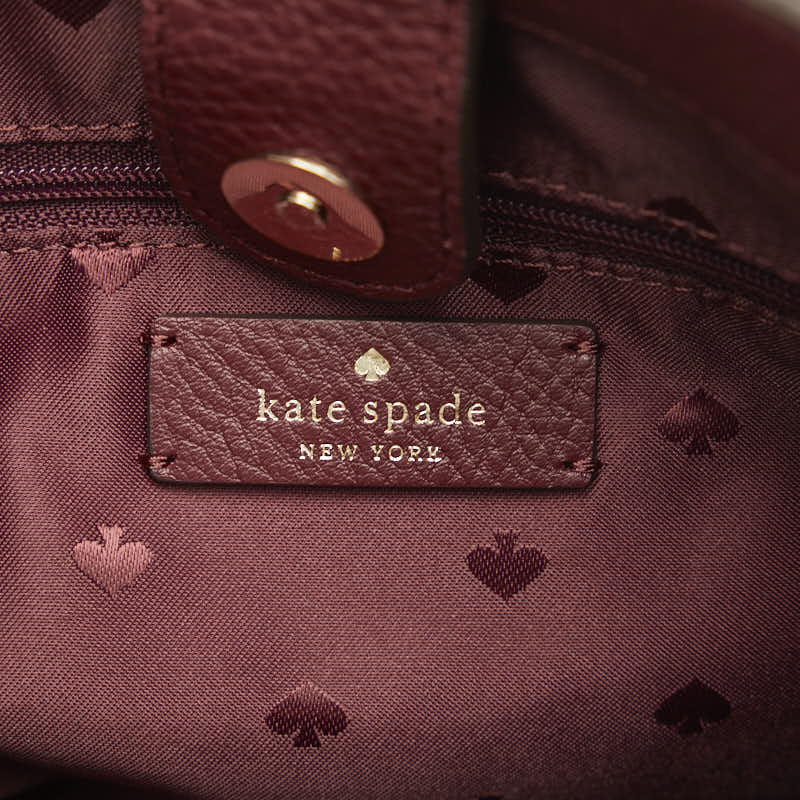 Kate Spade Handbag 2WAY Purple Wine Red Leather  Kate Spade