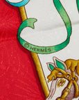 Hermes Carré 90 LUNA PARK Lunapark Amusement Park Marig Rotary Horse SCalf Red Multicolor Silk  HERMES