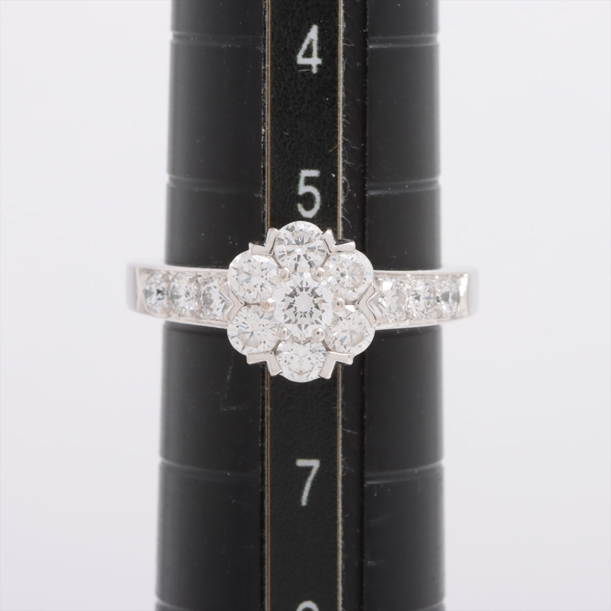 Van Cleef &amp; Arpels Flute Diamond Ring 750 (WG) 4.3g 46 N