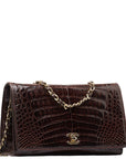 Chanel Crocodile Coco Chain Shoulder Bag Brown G Leather  Chanel