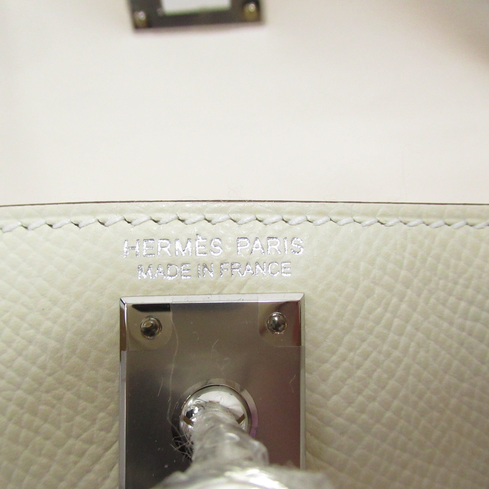 Hermes Hermes Mini 2 Tricolor Nata/Chai/Grimer Handbag Handbag Leather  Epsom White Nata/Chai/Grimer