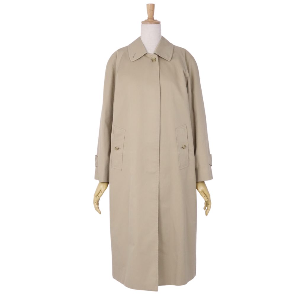Vintage Burberry s Coat UK-made stainless colour coat Balmacaan coat outer ladies 4 (equivalent to XS) beige