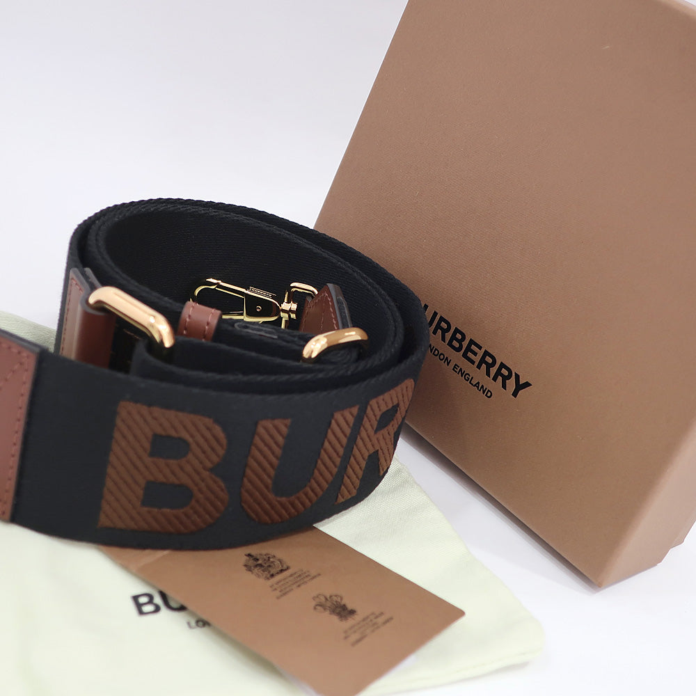 Burberry Horse Ferry Motif Webbing Bag Strip 8066514 Nylon resser Black/Birkinkbrown GD G  Small And Other Styles  Bag Box
