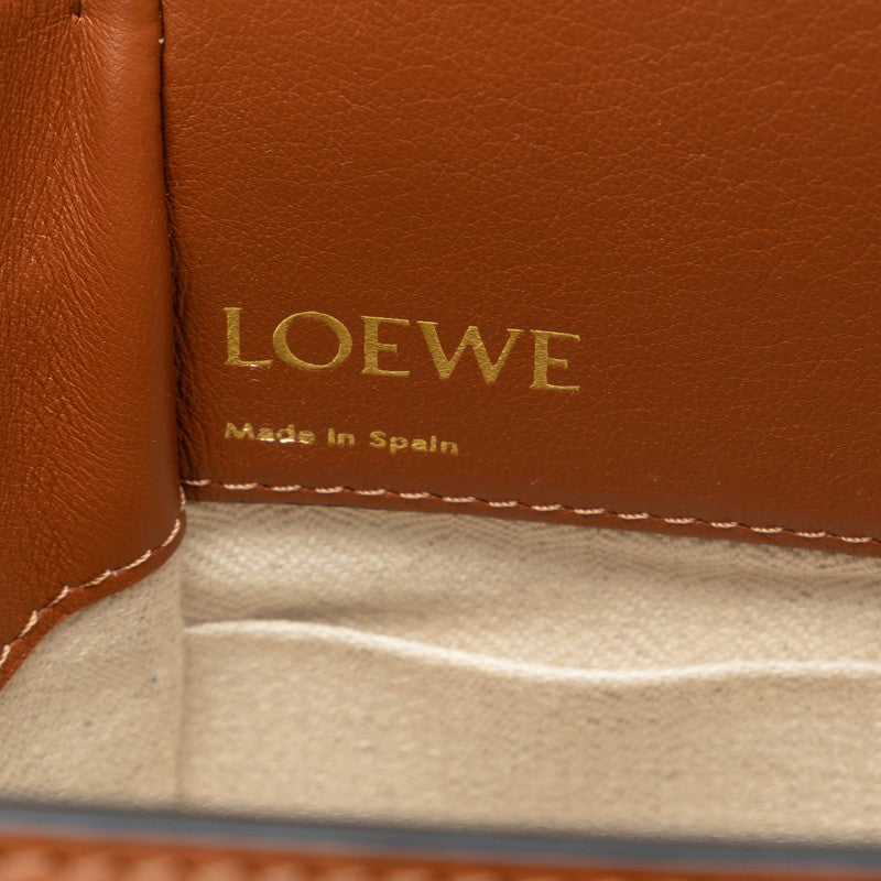 Loewe Hanmook 迷你單肩包手提包 2WAY 棕色米色帆布皮革 LOEWE Loewe