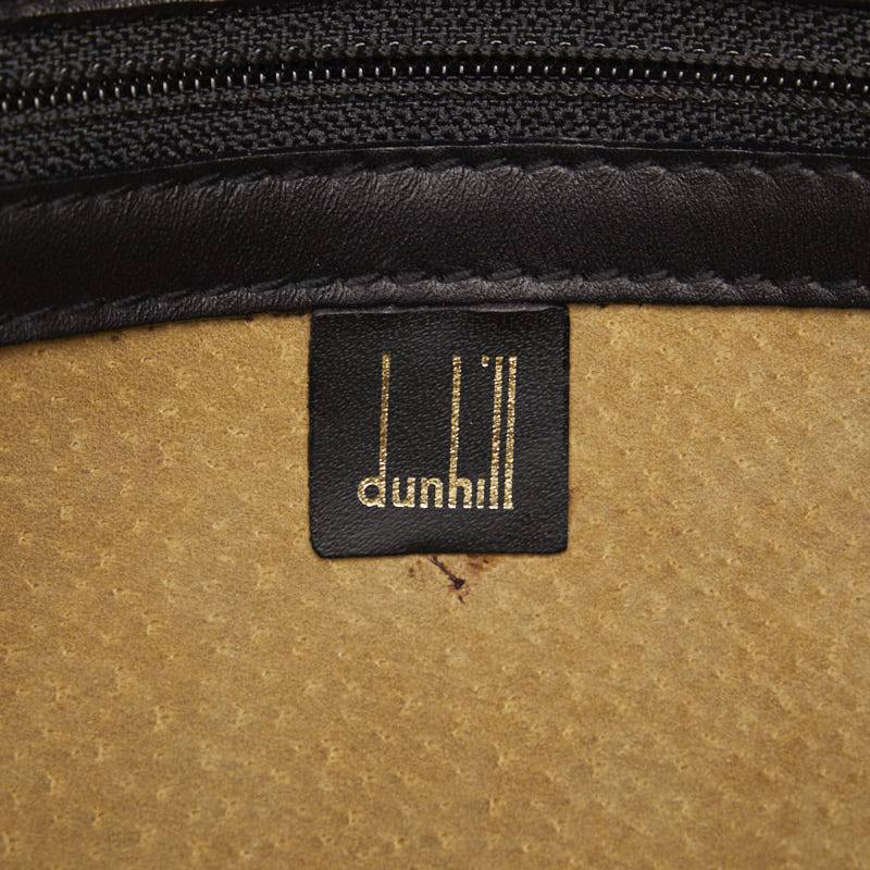 Dunhill second handbag black gold leather ladies Dunhill