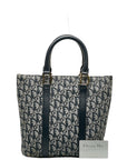 Dior Trotter Bag Handbag Navy White Linen Leather  Dior