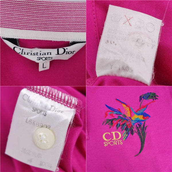 Vint Christian Dior SPORT T-shirt Christian Dior SPORT T-shirt y Short Sleeve Logo Stitching Tops  L Pink LODEST