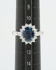 Sapphire Diamond Ring Pt900 8.2g 366 0688