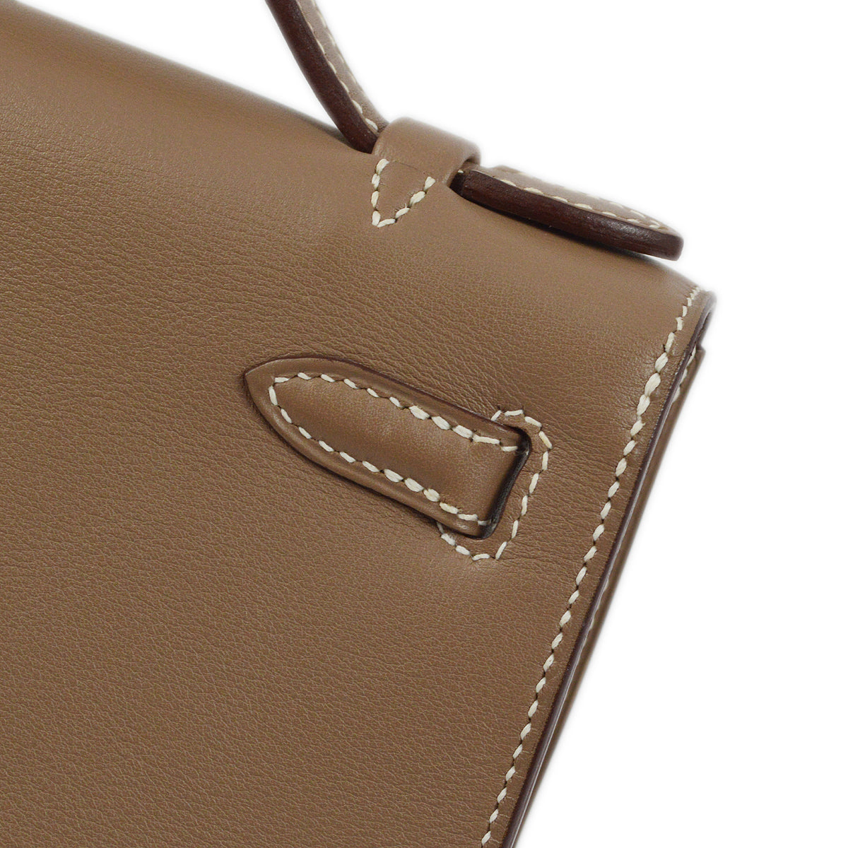 Hermes Etoupe Swift Kelly Pochette Handbag