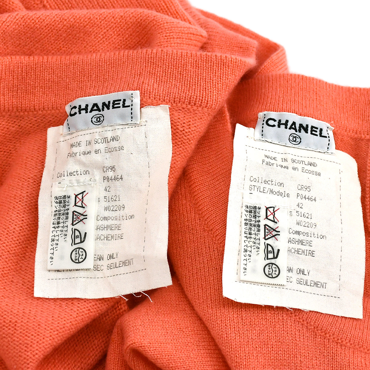 Chanel 1995 cashmere cardigan set 