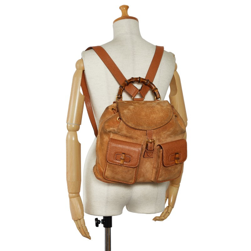 Gucci Bamboo Lock Backpack 003.58.0016 Brown Beige  Leather  Gucci