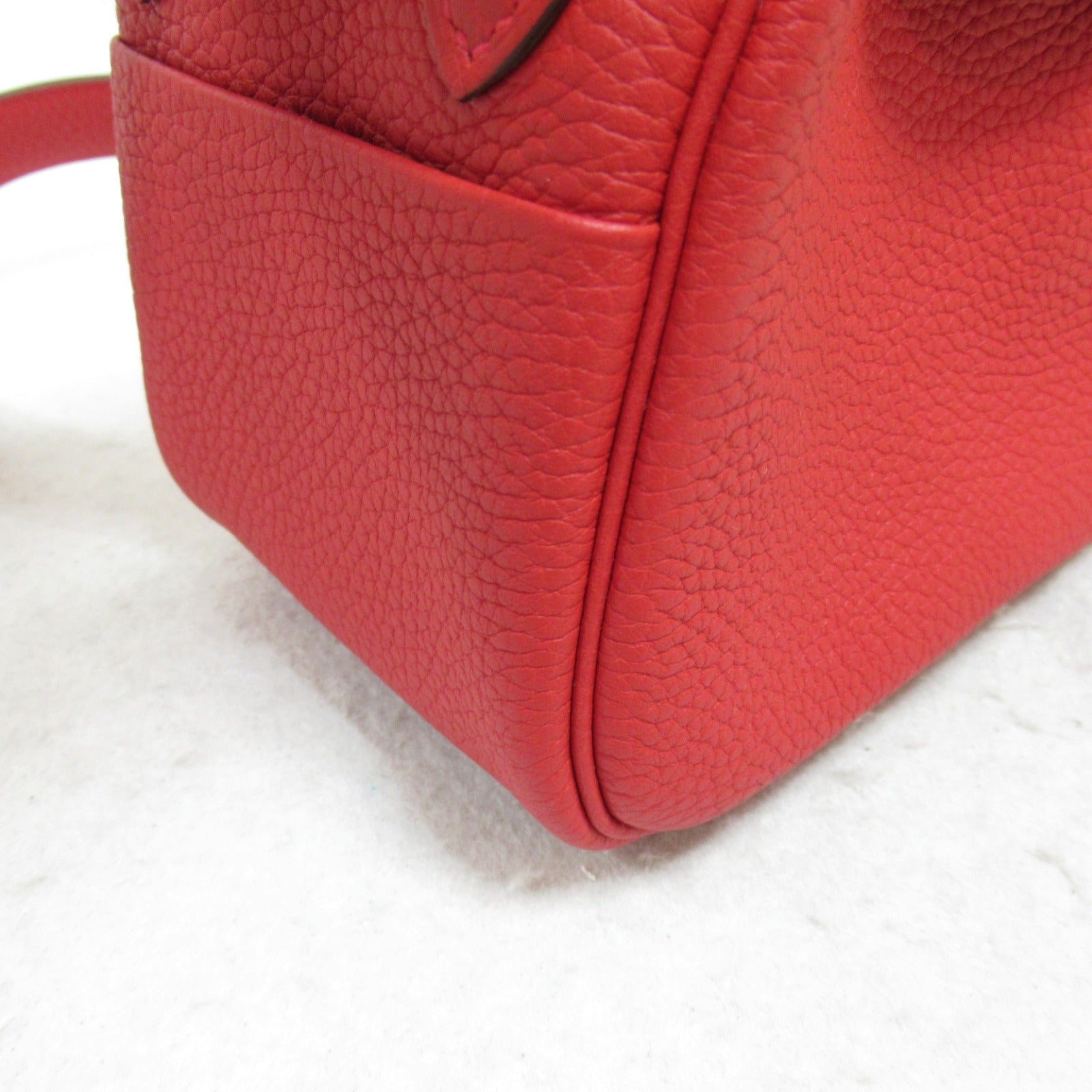 Hermes Lindemini Vermilion Shoulder Bag Shoulder Bag Leather  Clemence  Red Rice
