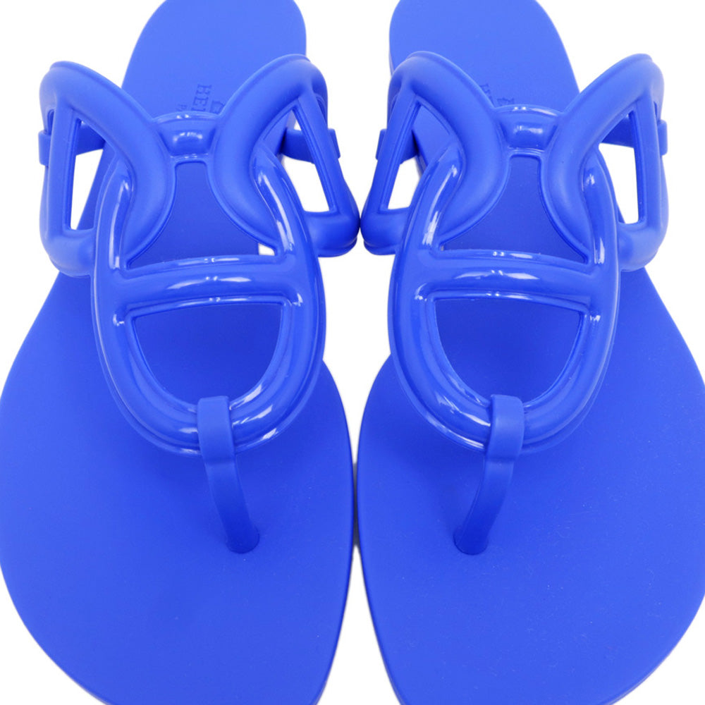 Hermes Egerie Sandals Outler Blue Size 38 Shennudankul Laver