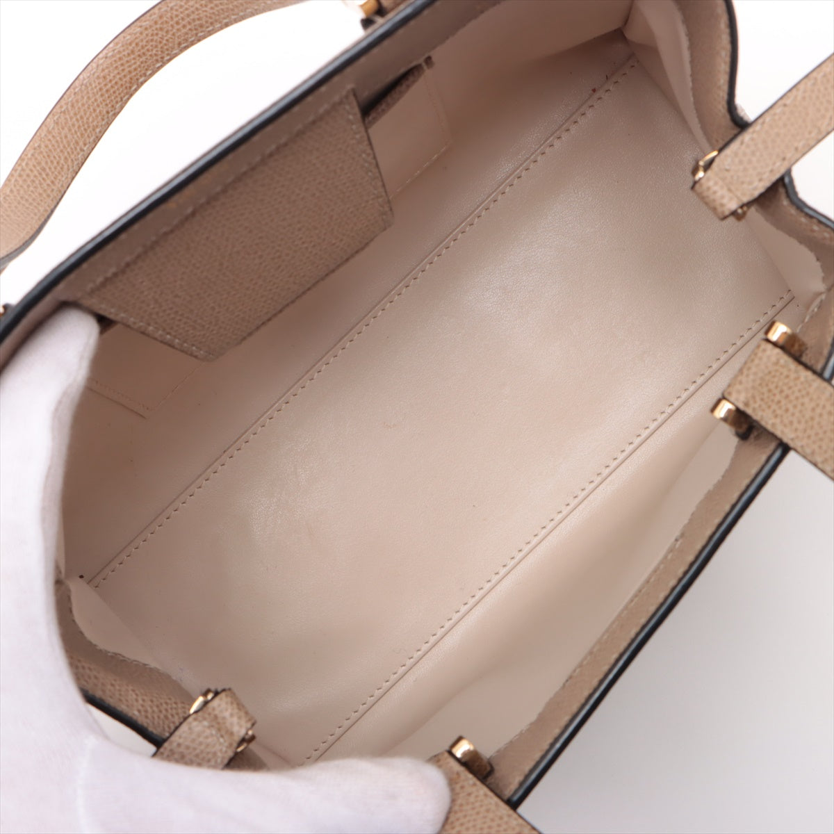 Valestra Triennale Leather 2WAY Handbag Beige