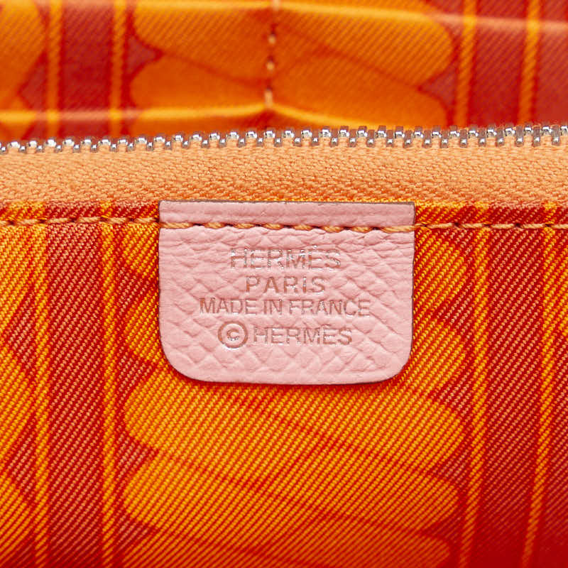 Hermes Azap Silkwin Round Long Wallet Pink Epsom Silk  Hermes