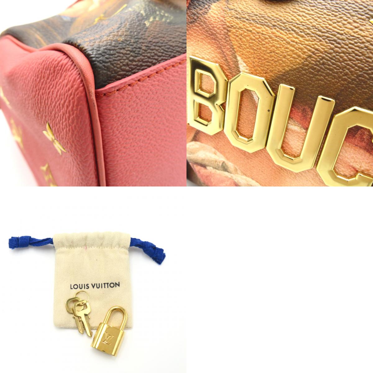 Louis Vuitton Bushe Speedy 30 Handbag Bag PVC Coated Canvas Musters Collection  Pink / Multicolor M43353