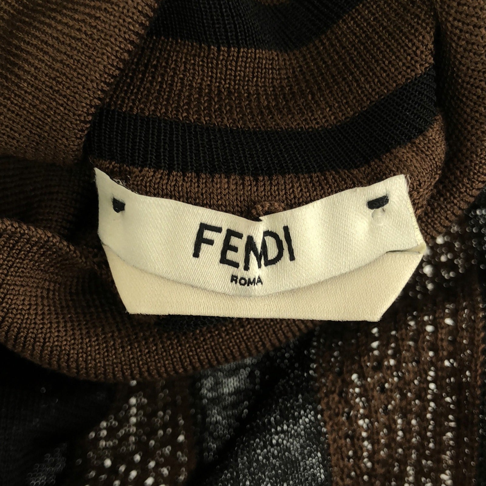 Fendi Fendi Strip High-Neck e  Tops Silk Nylon  Brown FZY923AAEQ